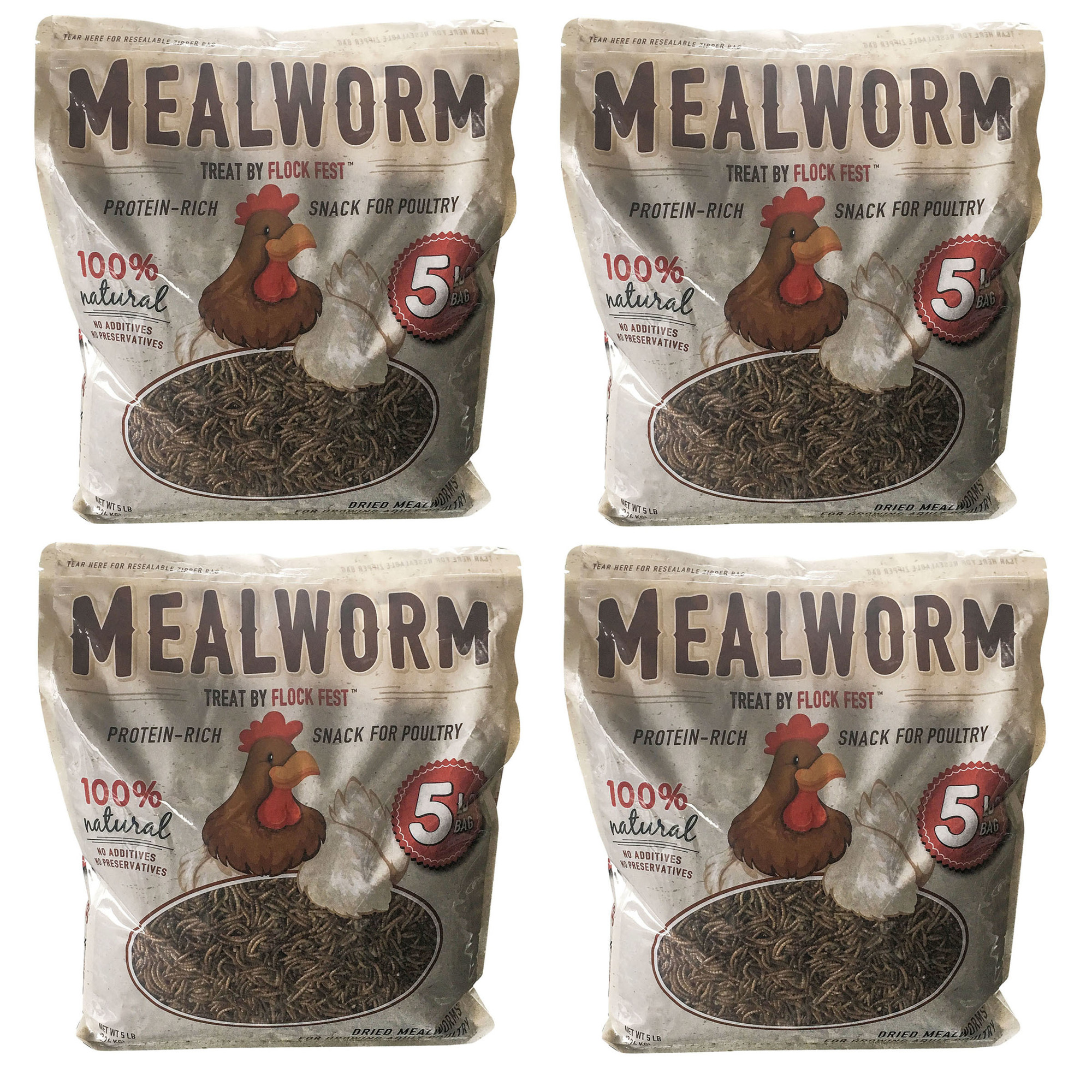 Buffalo Tools, Dried Mealworms 20 Lbs, Four 5 Lbs Bags For Pets, Model# DMW54PC